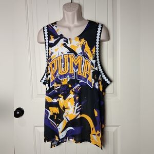 NWT  PUMA Men's Rival Rage AOP  Basketball Mesh Tank Top Team Violet Size XL